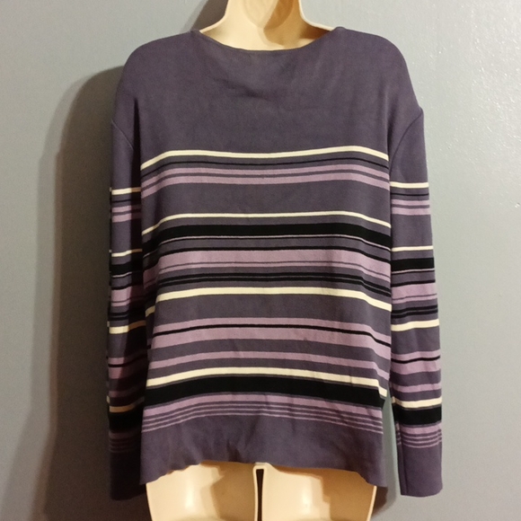 Style &Co. Collection purple striped sweater - Picture 12 of 17
